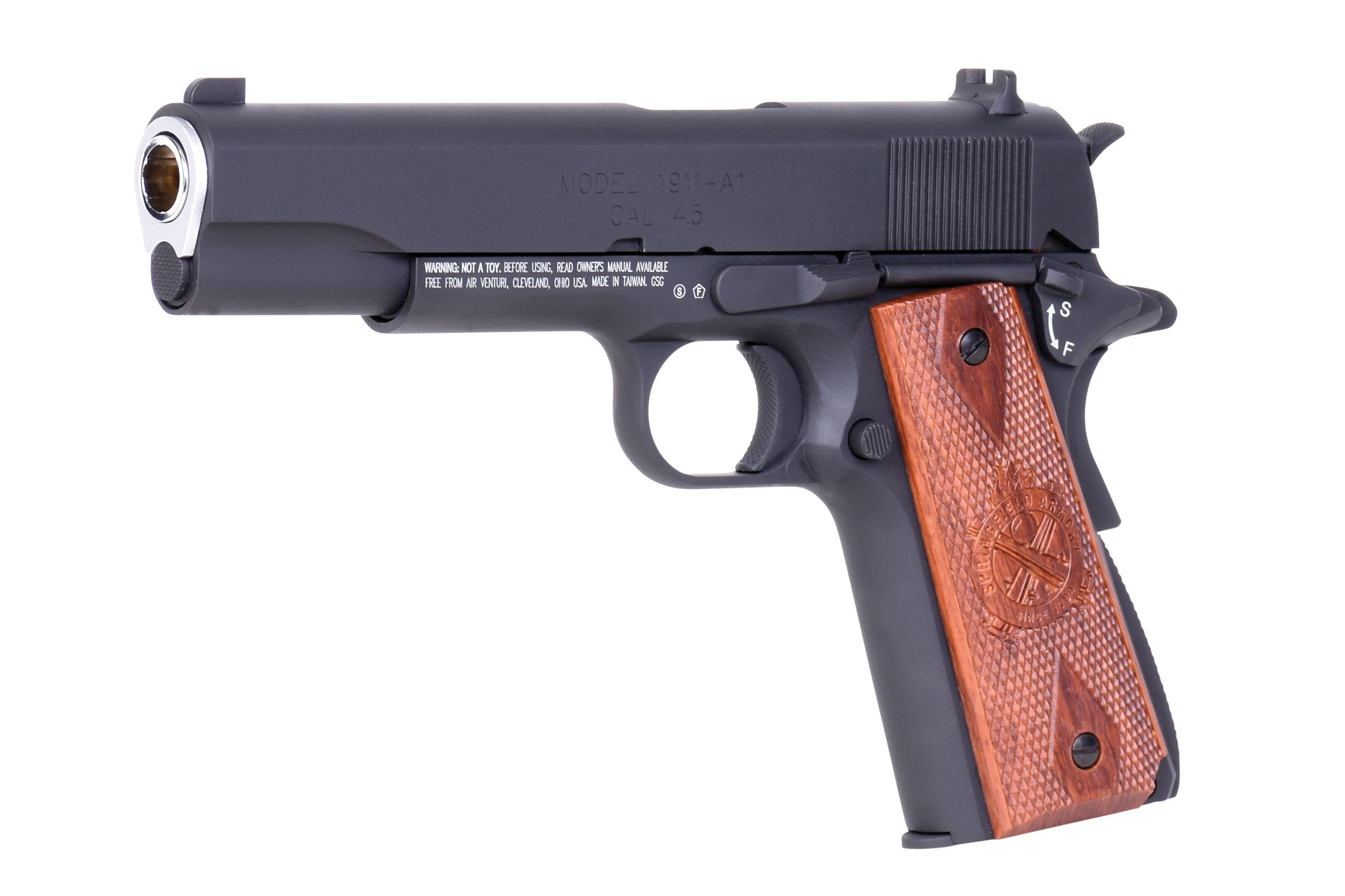 Springfield 1911 Mil-Spec Schwarz 4,5mm BB - Druckluft Co2 BlowBack