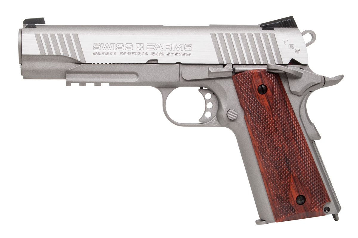 Swiss Arms P1911 Stainless 4,5mm BB - Druckluft Co2 BlowBack