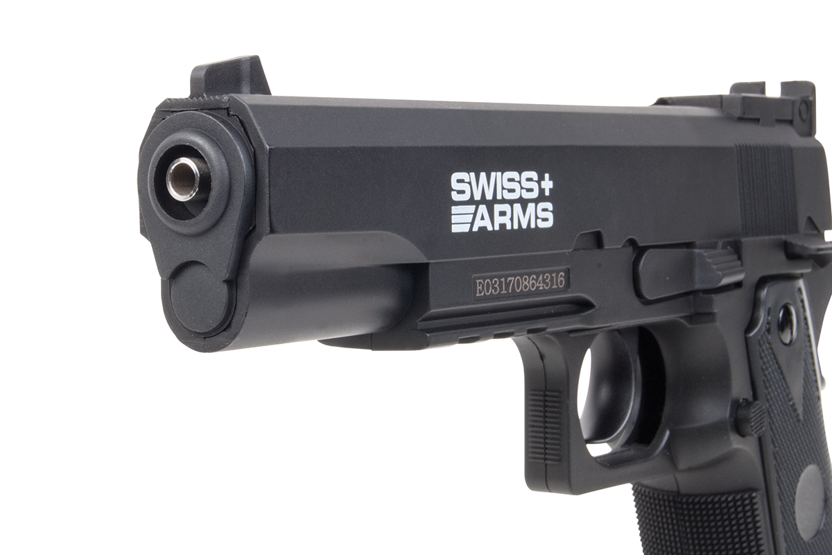 Swiss Arms P1911 Match Schwarz 4,5mm BB - Druckluft Co2 Non BlowBack