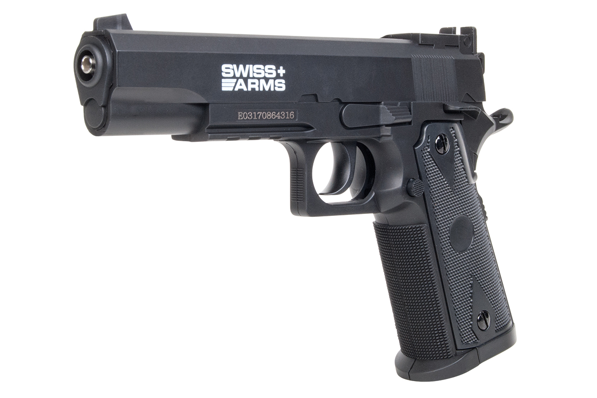 Swiss Arms P1911 Match Schwarz 4,5mm BB - Druckluft Co2 Non BlowBack