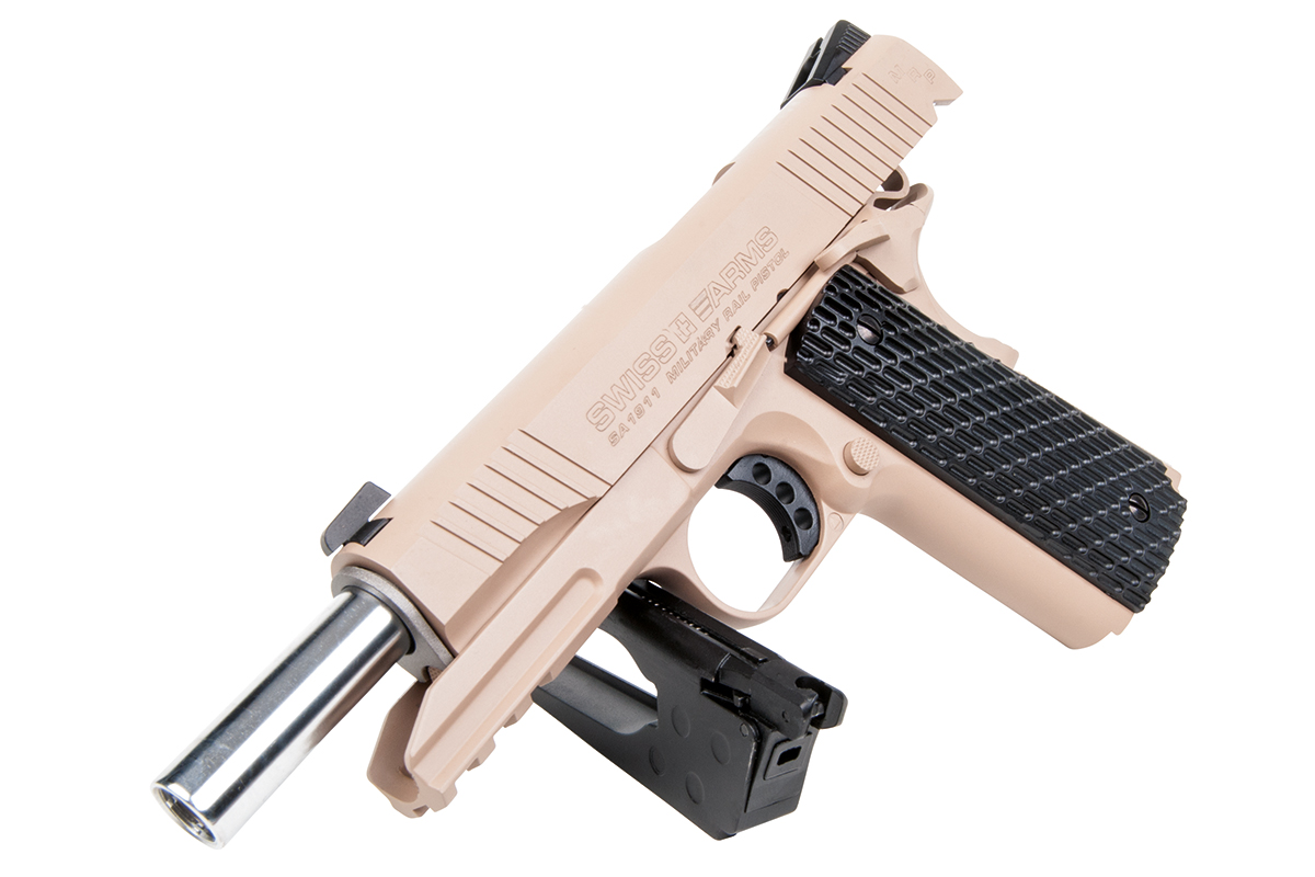 Swiss Arms P1911 Tan 4,5mm BB - Druckluft Co2 BlowBack