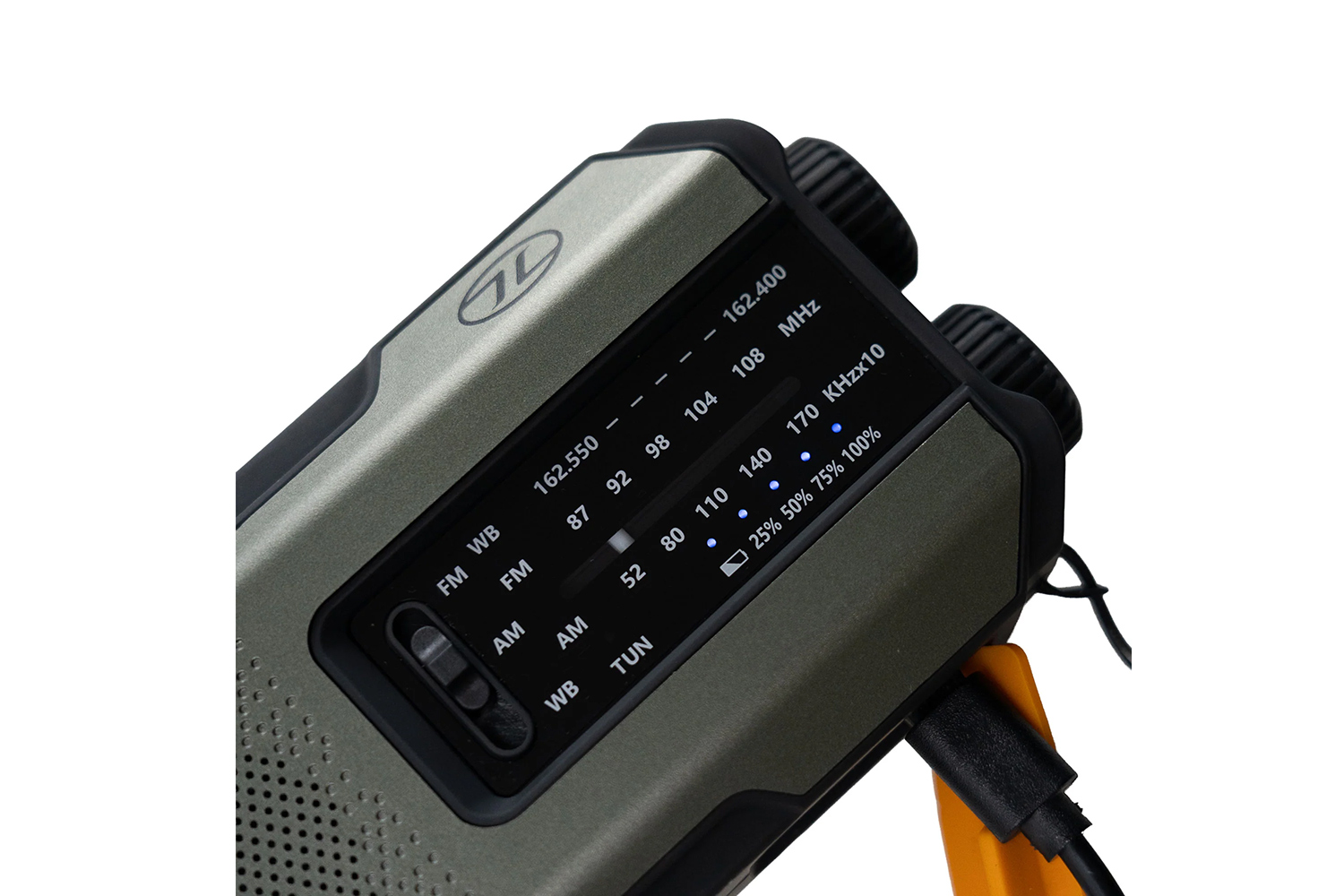 Highlander Forces Survival Solar-Radio mit Handkurbel, Powerbank & Taschenlampe