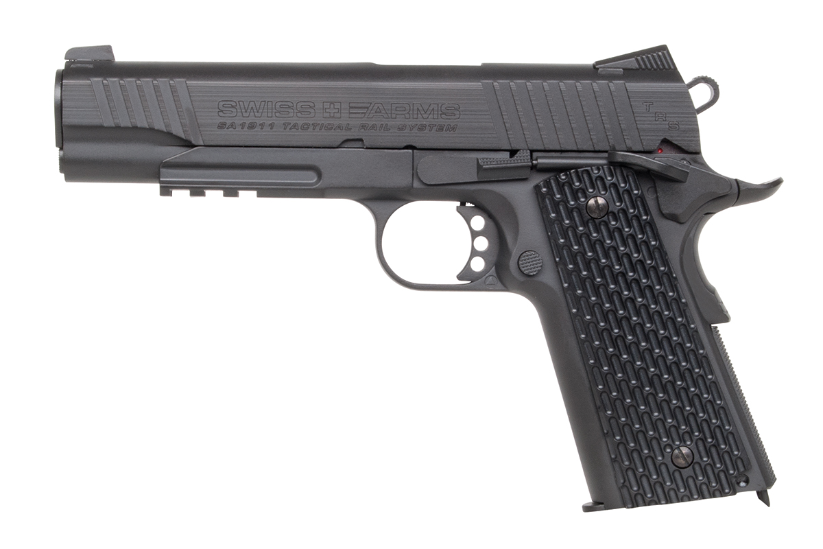 Swiss Arms 1911 TRS Schwarz 4,5mm BB - Druckluft Co2 BlowBack