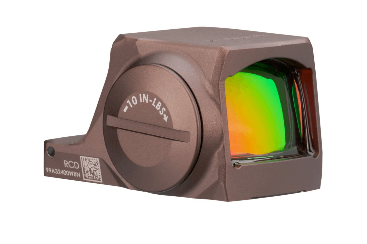 RCD-Leuchtpunktvisier in Bronzeoptik mit einstellbaren Einstellungen für präzises Zielen.