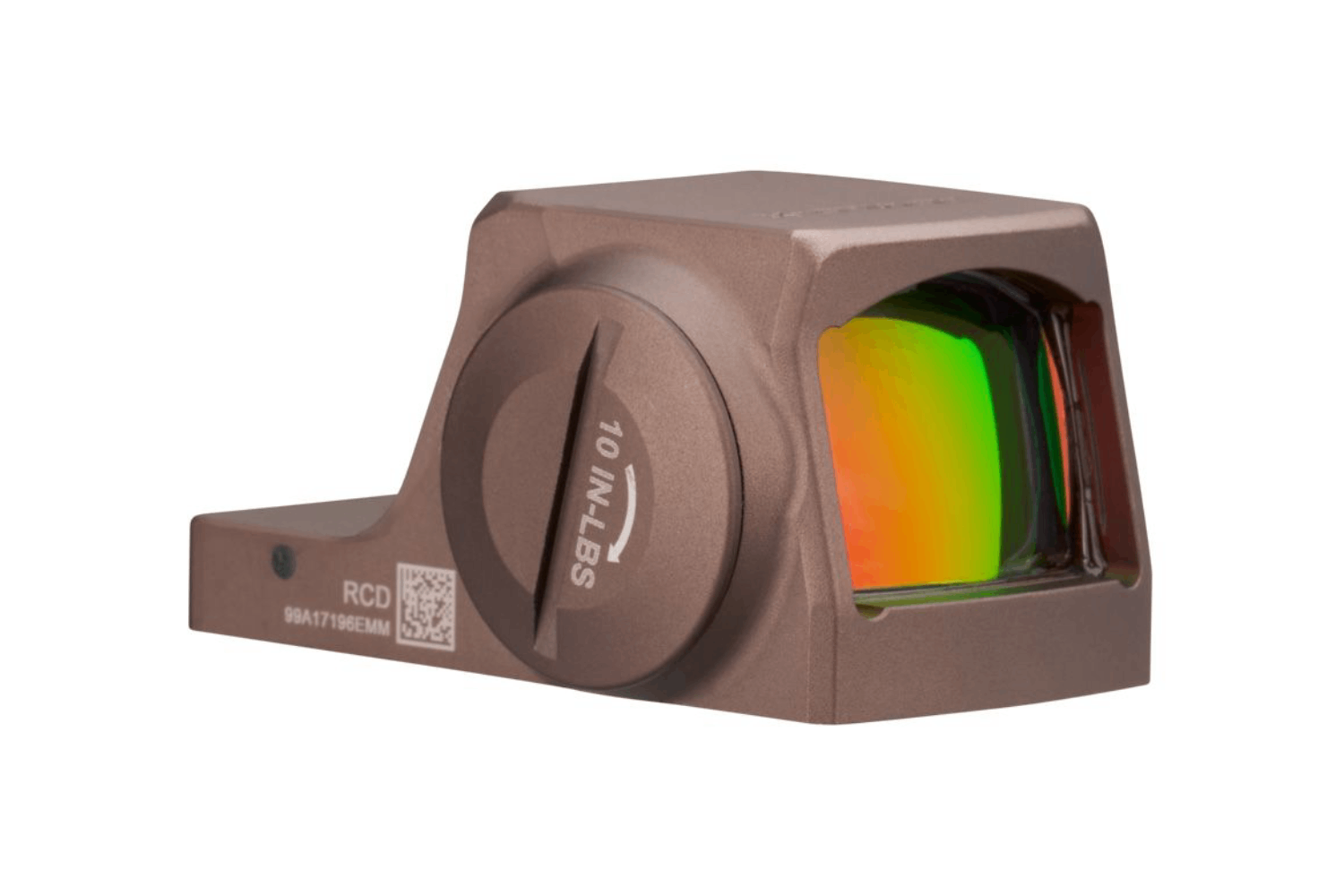 RCD-Leuchtpunktvisier mit Bronze-Finish, großem Objektiv und einstellbaren Einstellungen für präzises Zielen.