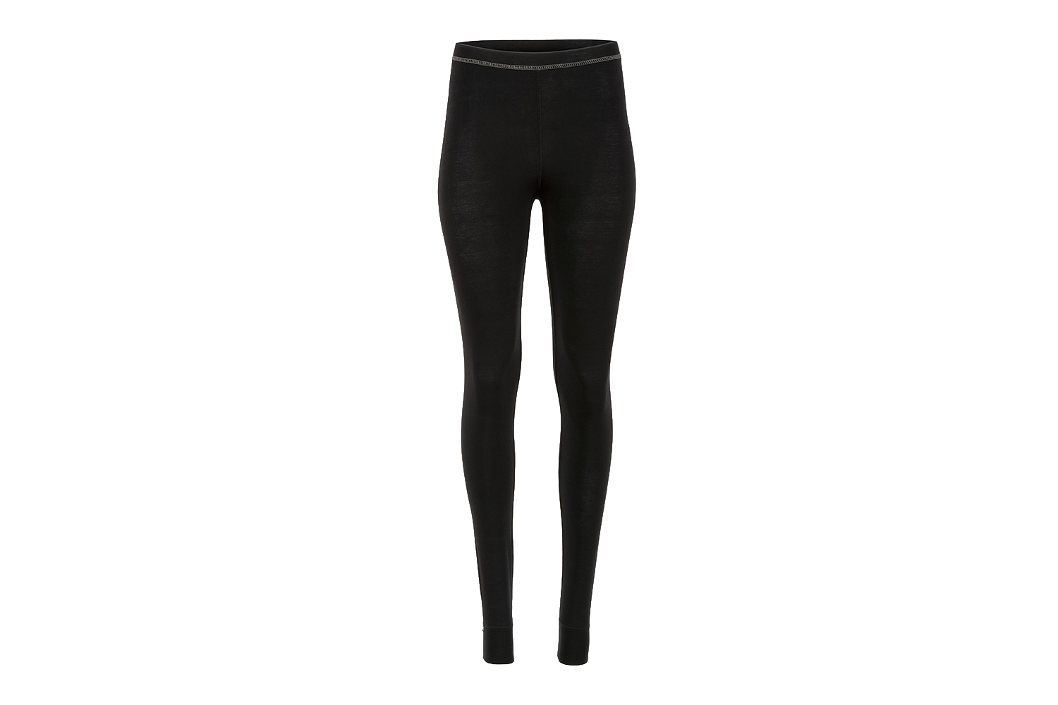 Schwarze Thermo-Leggings für Outdoor-Aktivitäten mit tailliertem Design, elastischem Bund und strapazierfähigem Stoff.