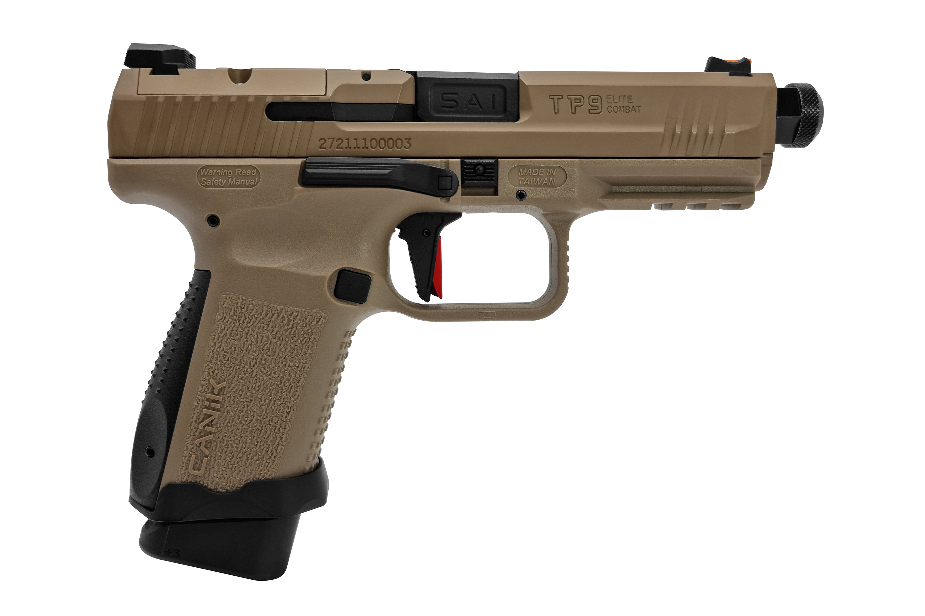 Canik TP 9 Elite Combat FDE Flat Dark Earth 6mm - Airsoft Gas BlowBack