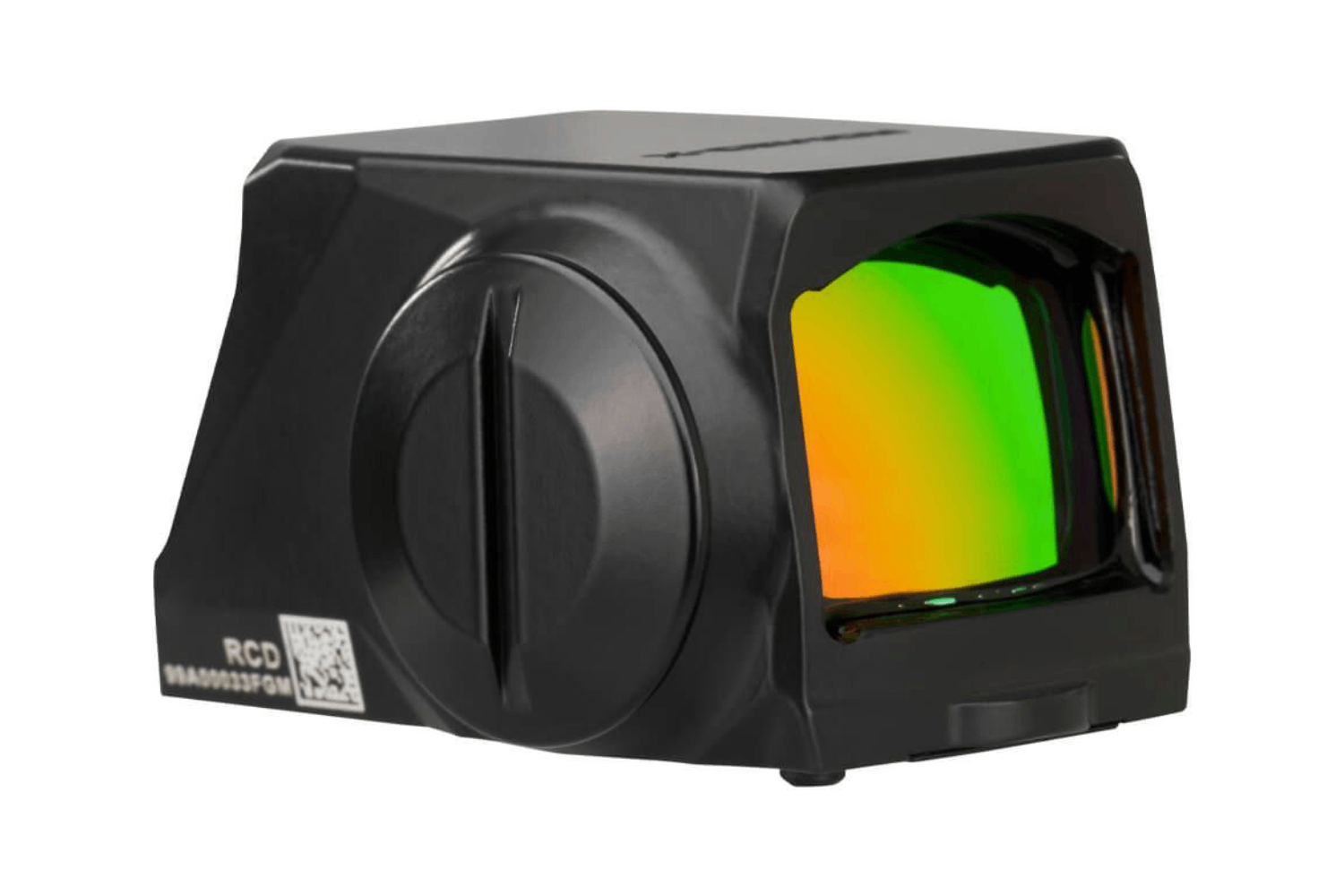 RCD-Reflexvisier mit schwarzem Gehäuse und farbiger Linse, ideal für Luftpistolen und Gewehre.