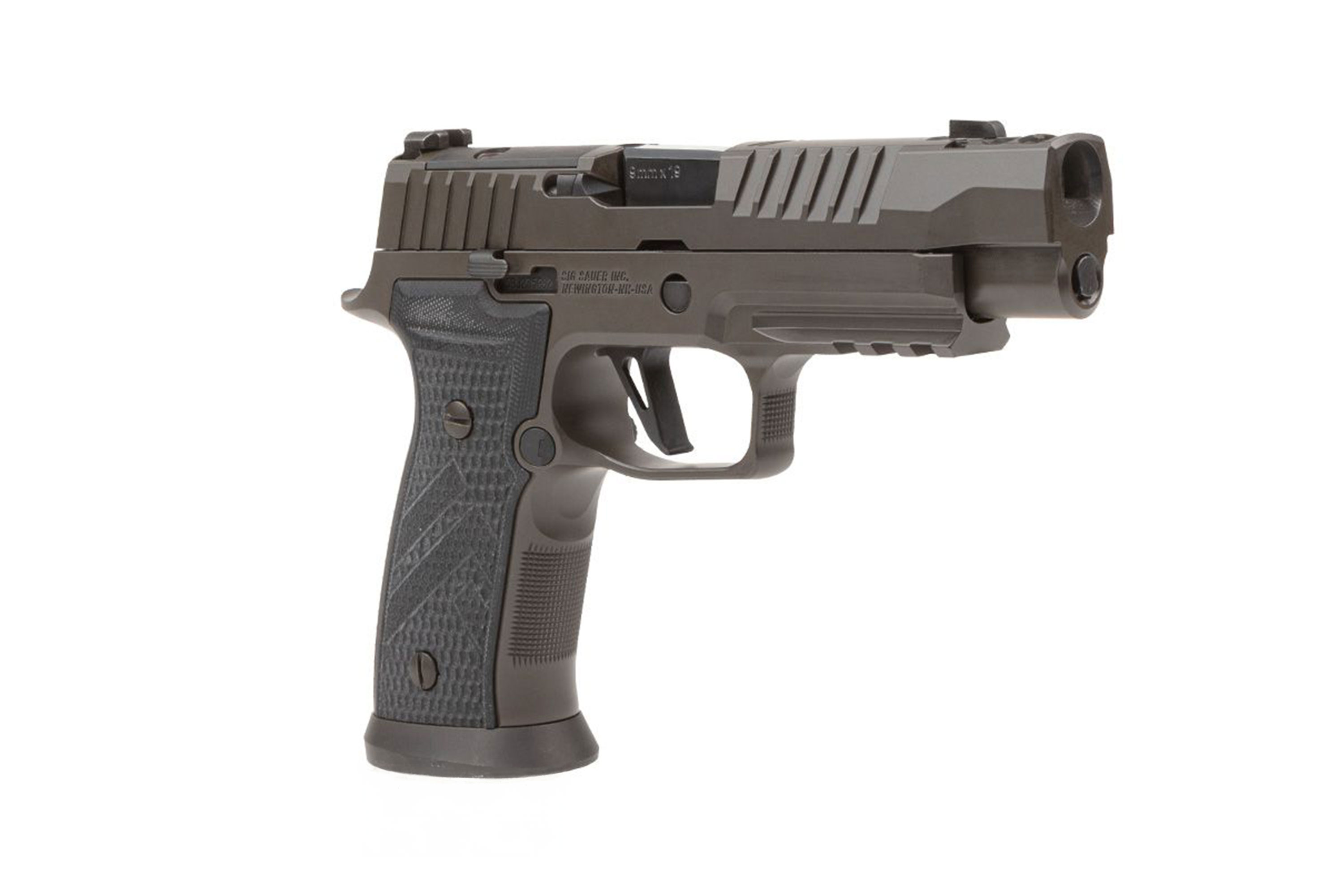 Sig Sauer Luftpistole mit schwarzem Polymergriff und taktischem Design, ideal für Schießbegeisterte.