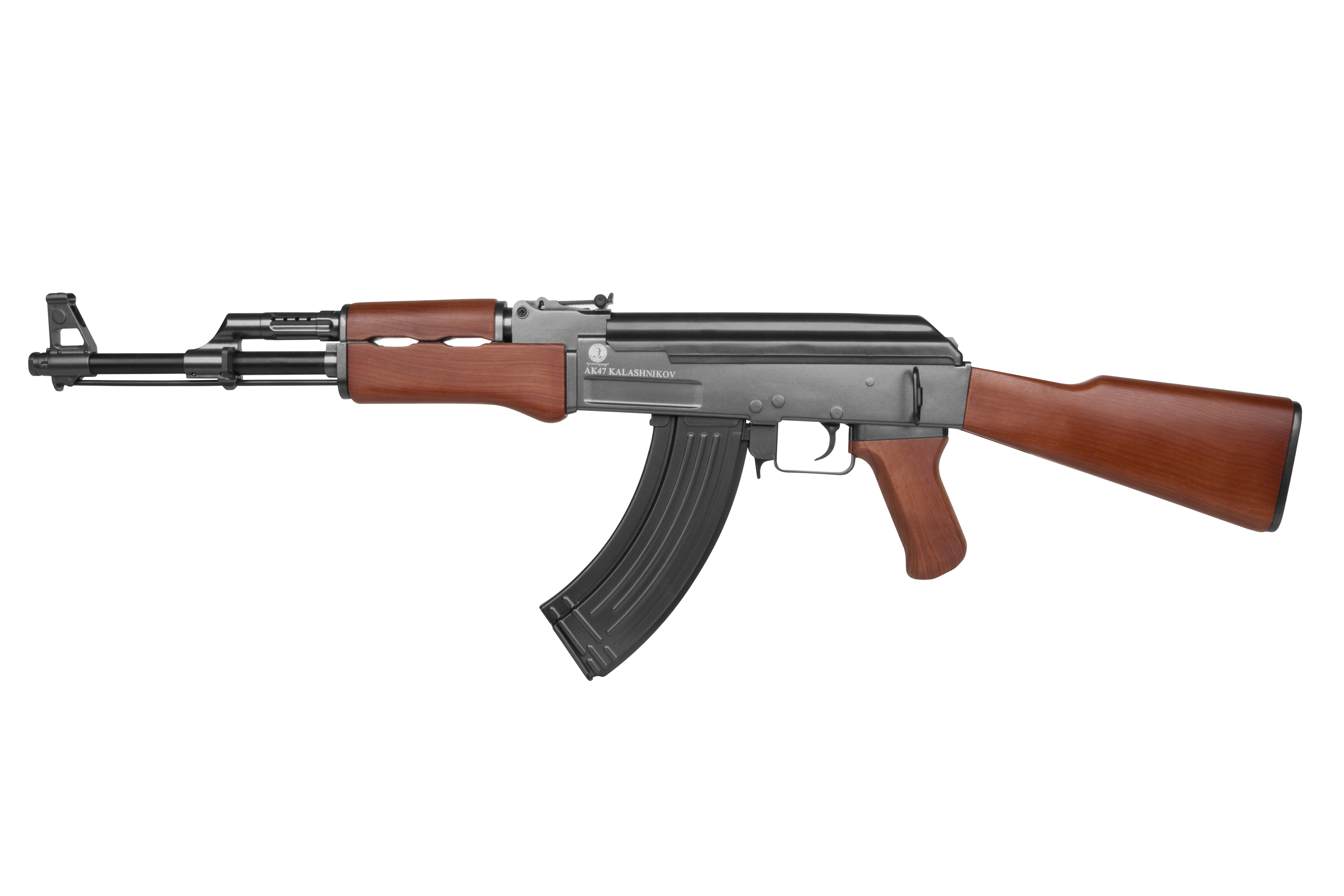 AK-47 Kalaschnikow-Luftgewehr mit Holzschaft und schwarzem Metallfinish, ideal für Schießbegeisterte.