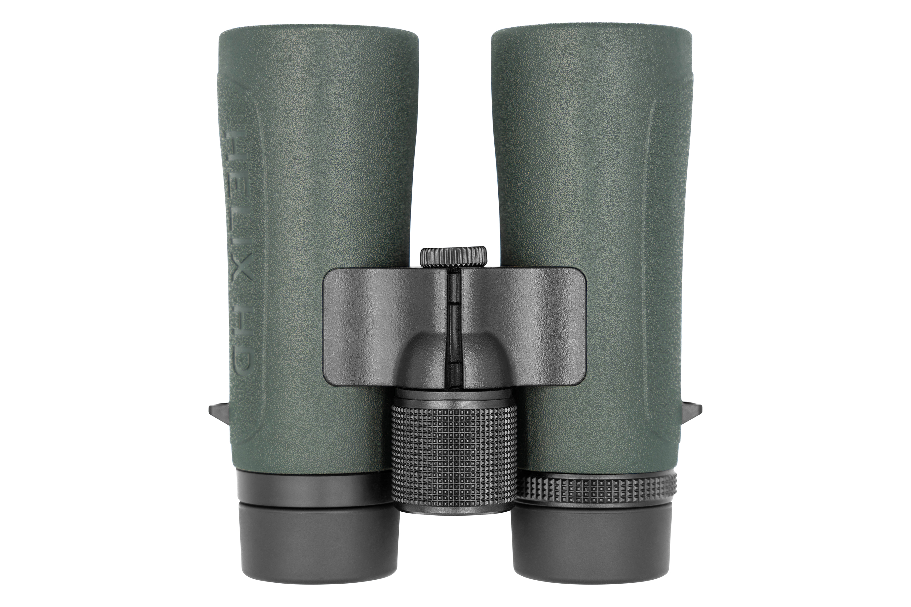 Helix HD-Fernglas mit grünem gummiertem Griff und einstellbarem Fokus für Outdoor-Enthusiasten.