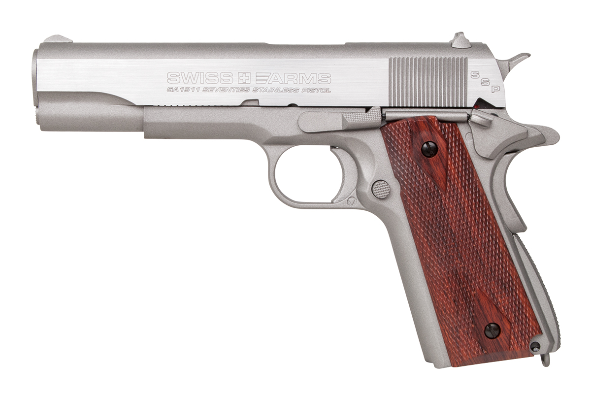 Swiss Arms SA1911 Stainless 4,5mm BB - Druckluft Co2 BlowBack