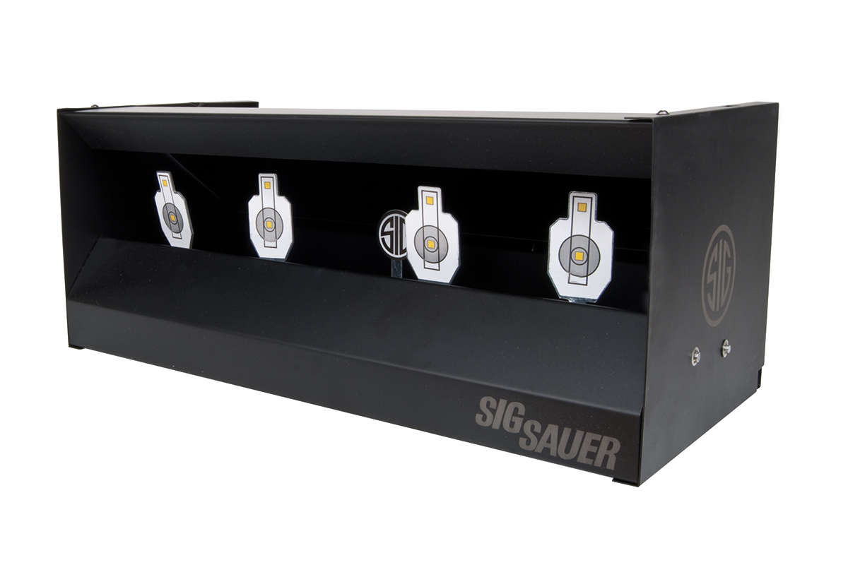 SIG SAUER Kugelfang mit 4 Klappzielen - Druckluft SIG SAUER Kugelfang mit 4 Klappzielen - Druckluft