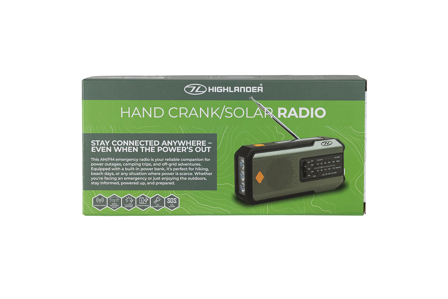 Highlander Forces Survival Solar-Radio mit Handkurbel, Powerbank & Taschenlampe
