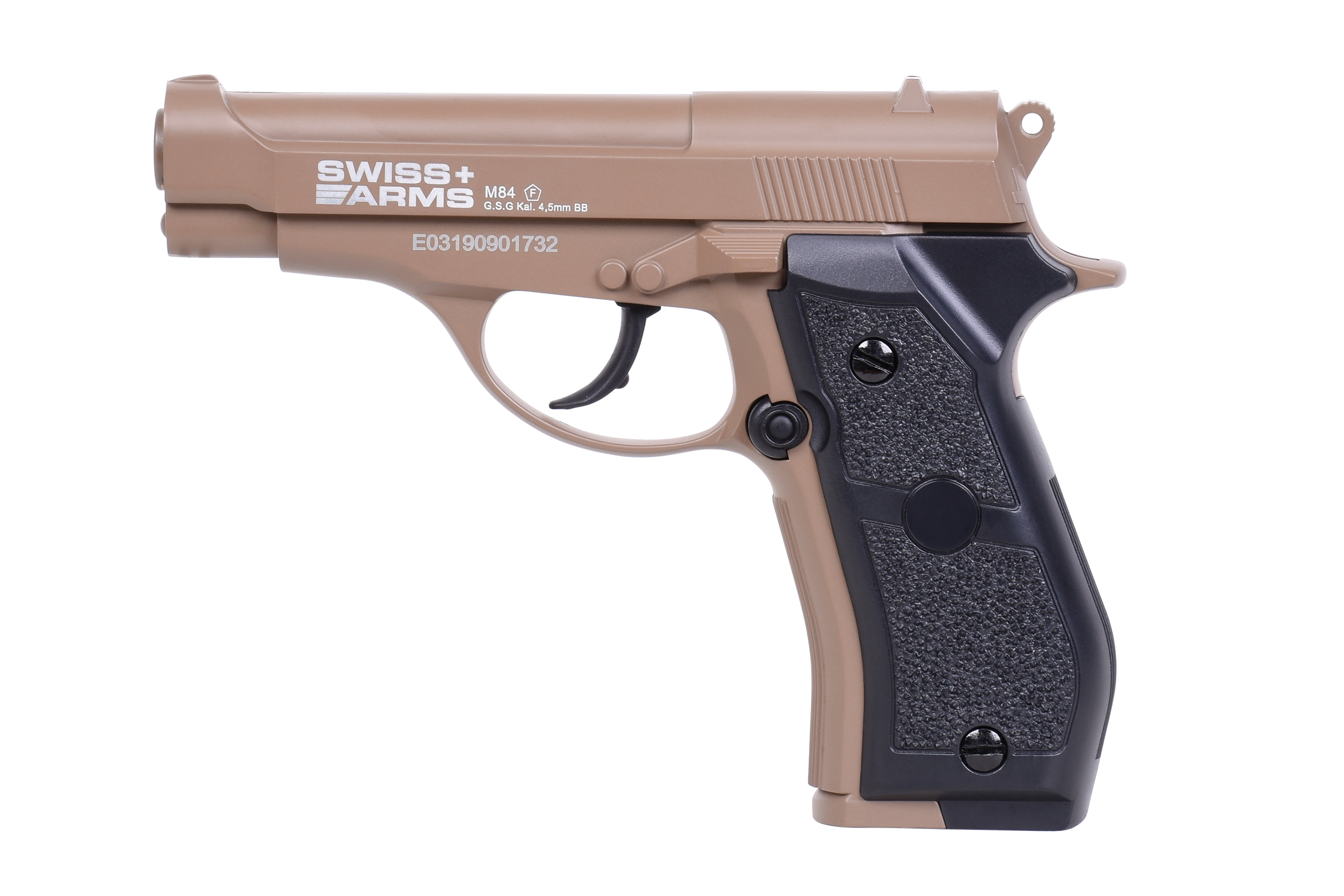 Swiss Arms P84 Tan 4,5mm BB - Druckluft Co2 Non BlowBack