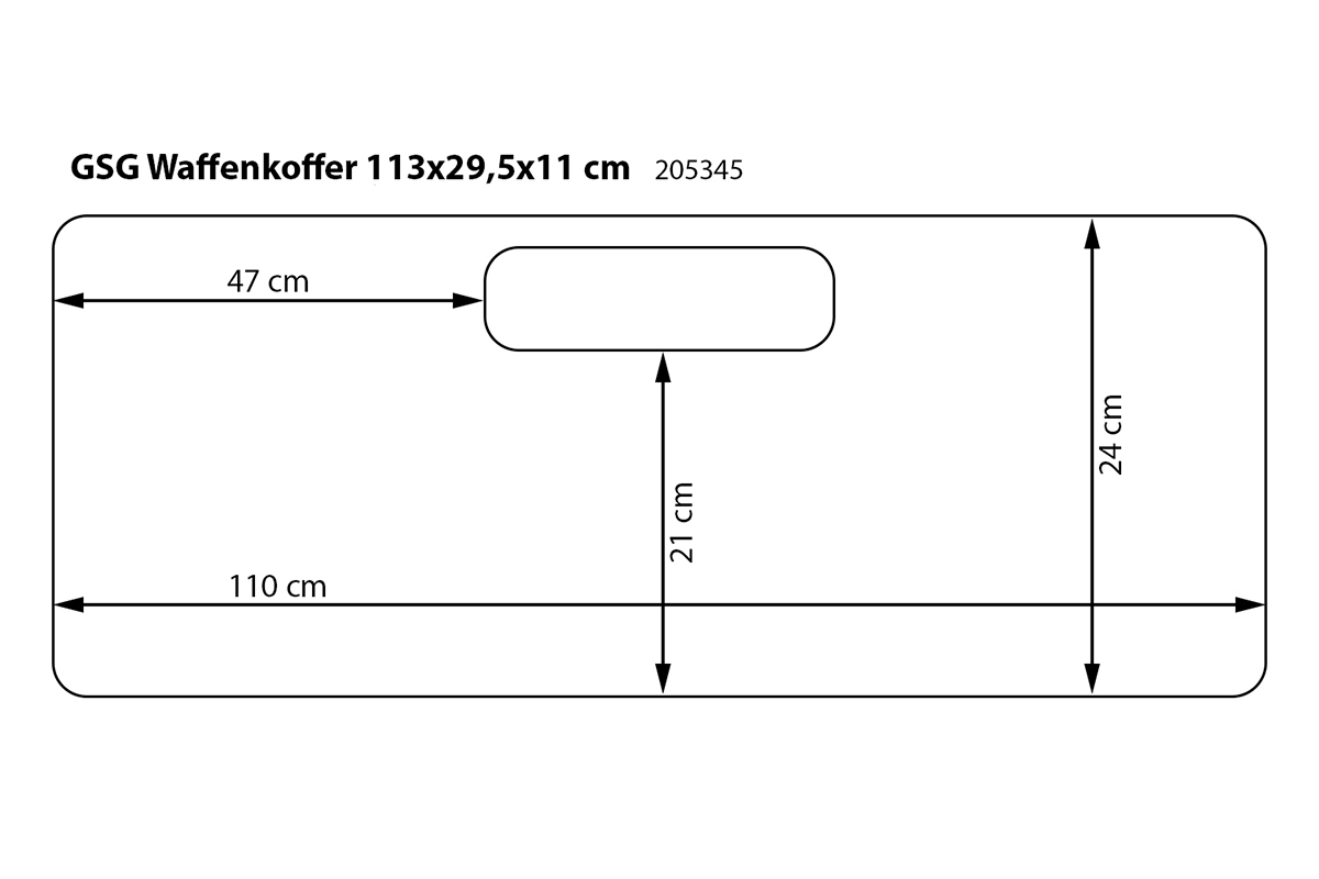 AS24 Gewehrkoffer 113cm Schwarz