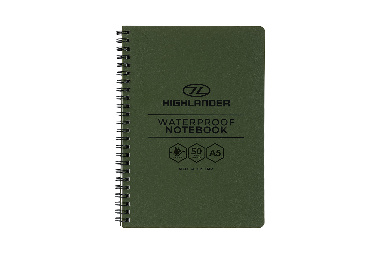 Highlander Forces Wasserfestes Notizbuch A5 Oliv
