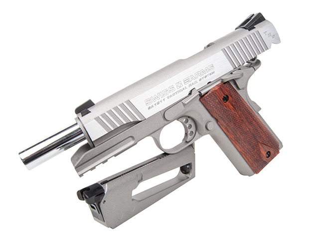 Swiss Arms P1911 Stainless 4,5mm BB - Druckluft Co2 BlowBack