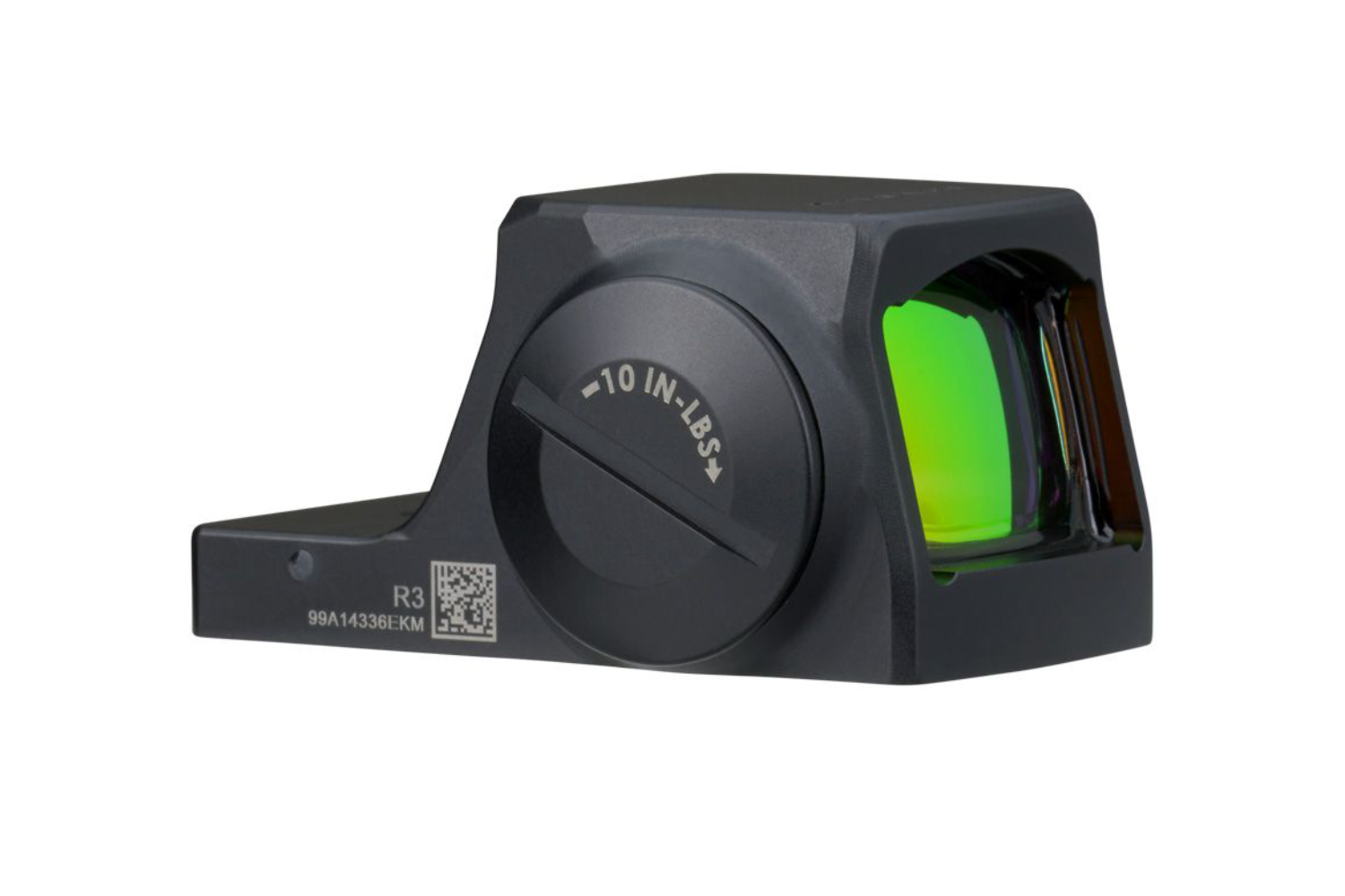 R3-Reflexvisier mit einstellbarer Helligkeit und grüner Linse für bessere Sichtbarkeit bei verschiedenen Lichtverhältnissen.