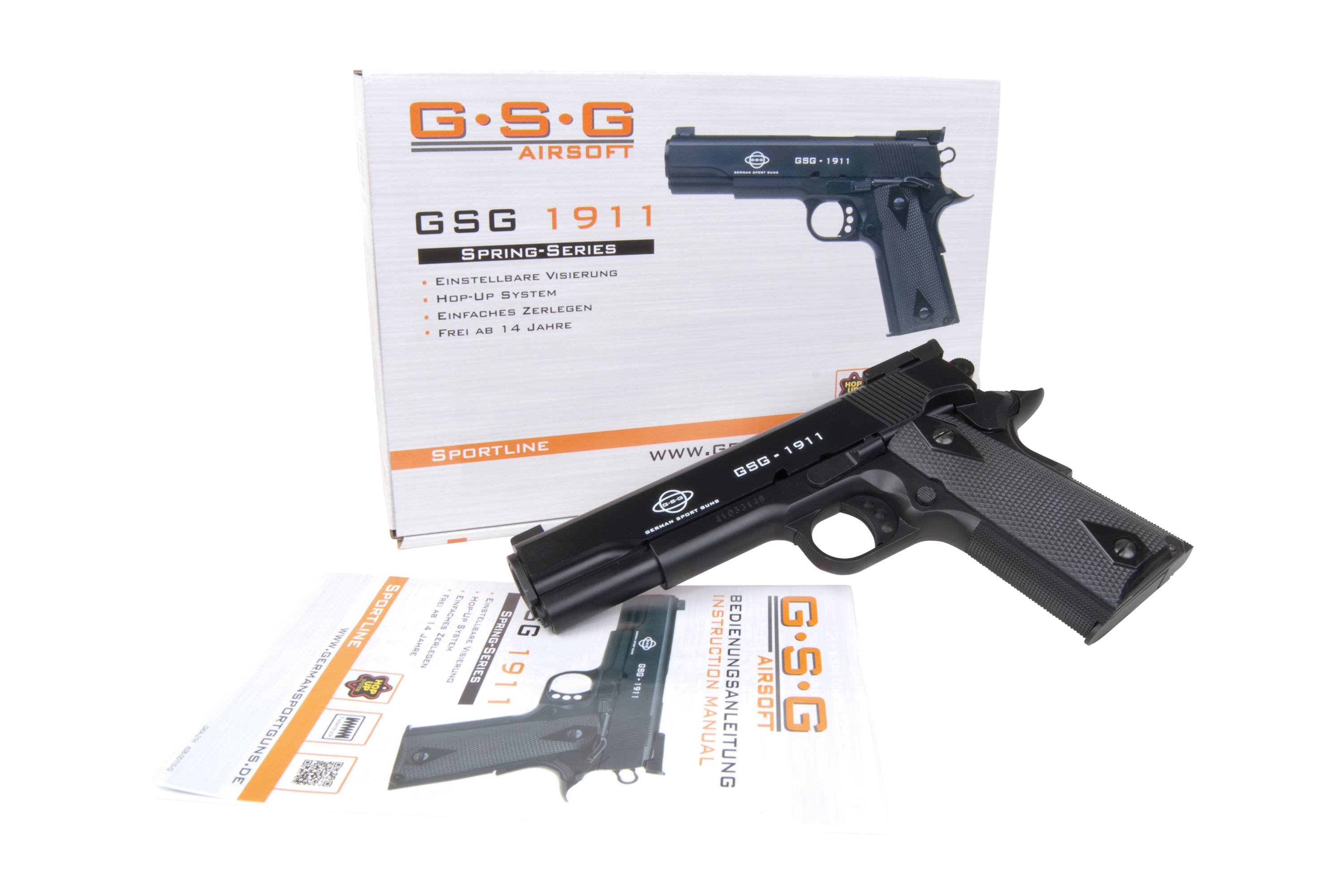 GSG 1911 Schwarz 6mm - Airsoft Federdruck < 0,5 Joule