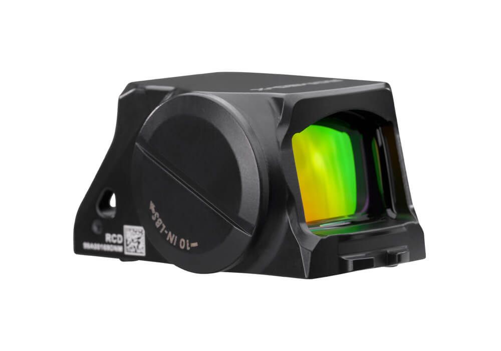 RCD-Reflexvisier mit schwarzem Finish und farbiger Linse für bessere Sichtbarkeit und Zielgenauigkeit.