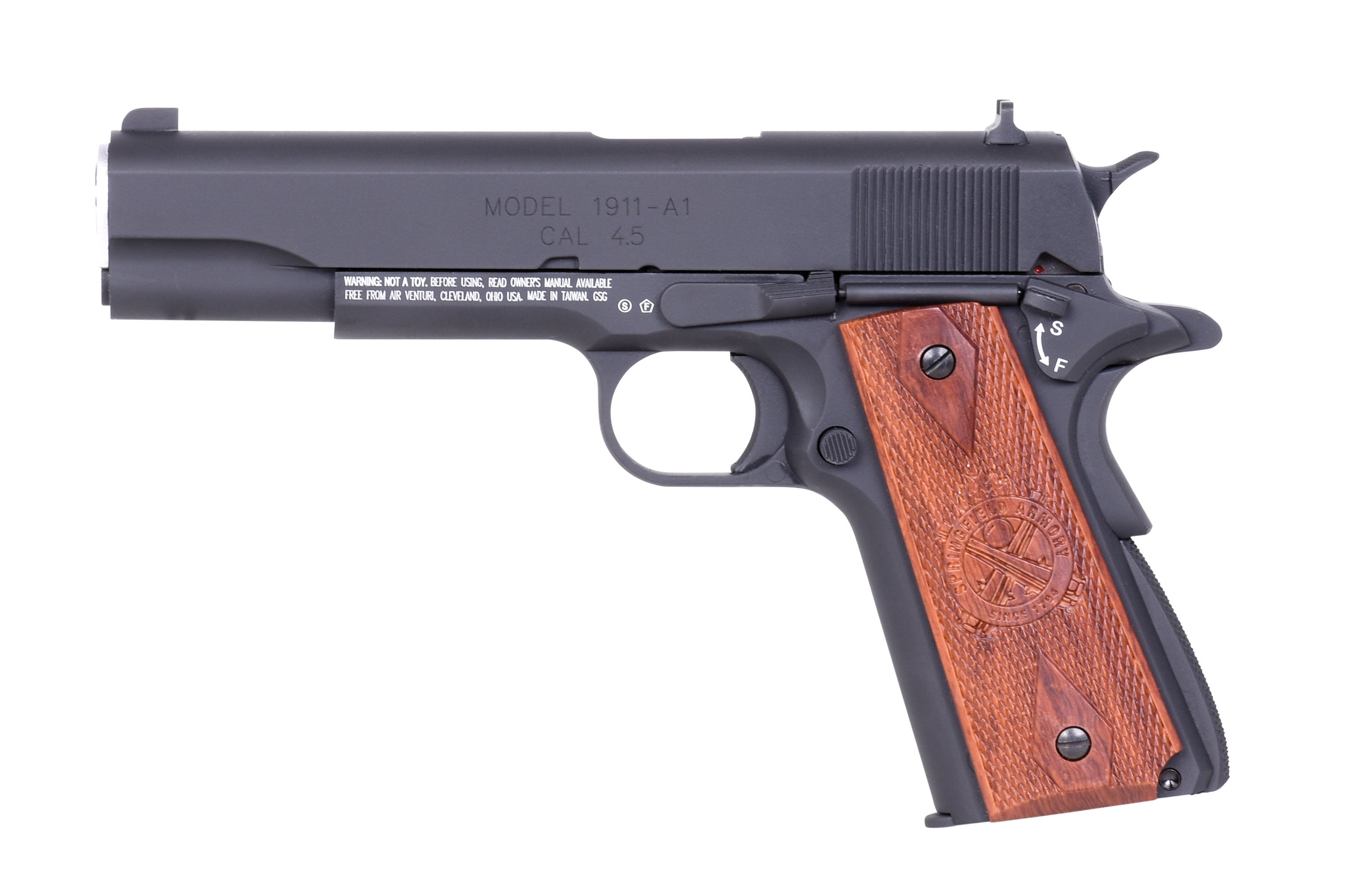 Springfield 1911 Mil-Spec Schwarz 4,5mm BB - Druckluft Co2 BlowBack