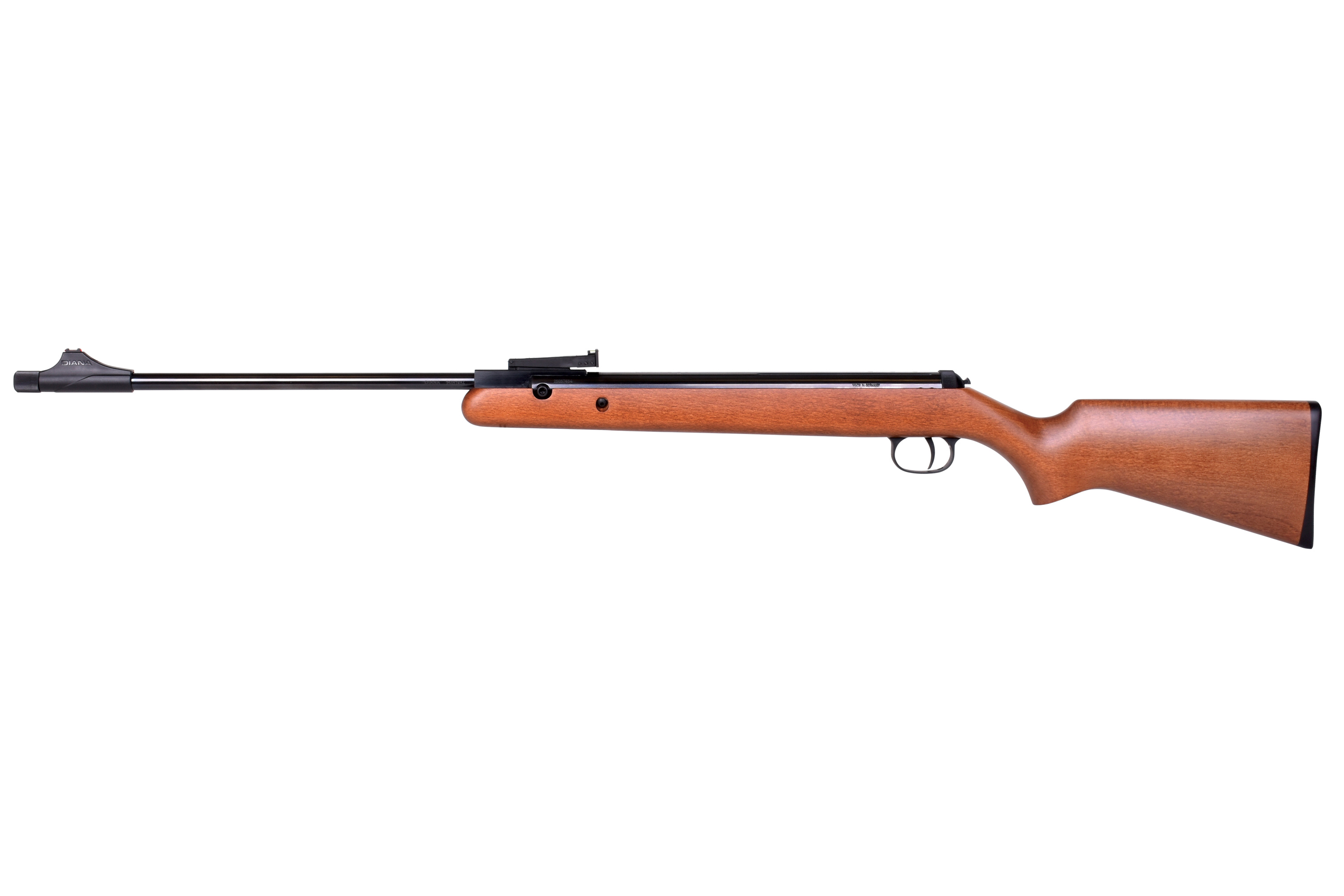 Hochwertiges Luftgewehr mit Holzschaft und schwarzem Lauf, ideal für Präzisionsschießen.