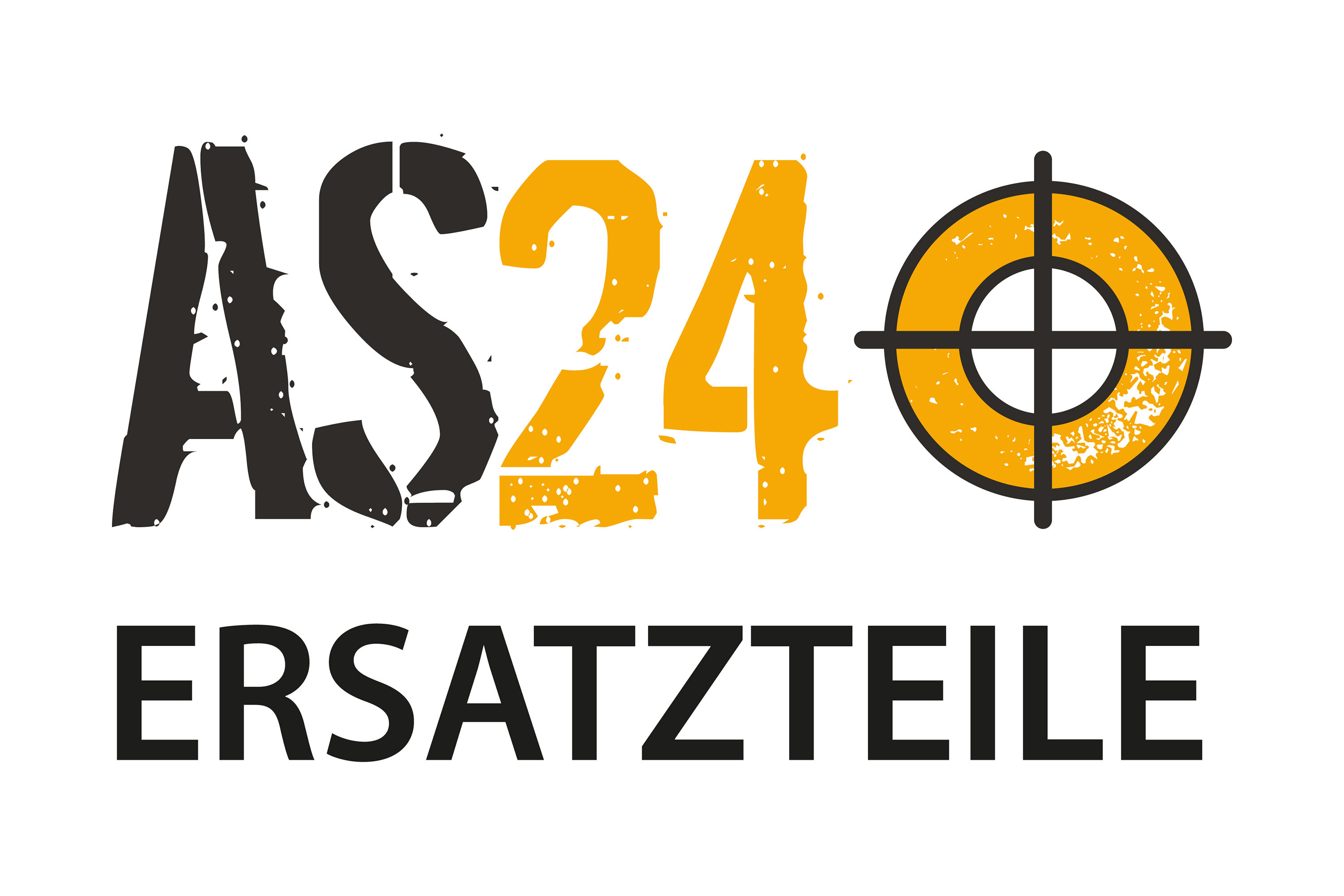 Action-shop24-Logo mit dem Text AS24 mit einem Zielsymbol und dem deutschen Wort für Ersatzteile darunter.