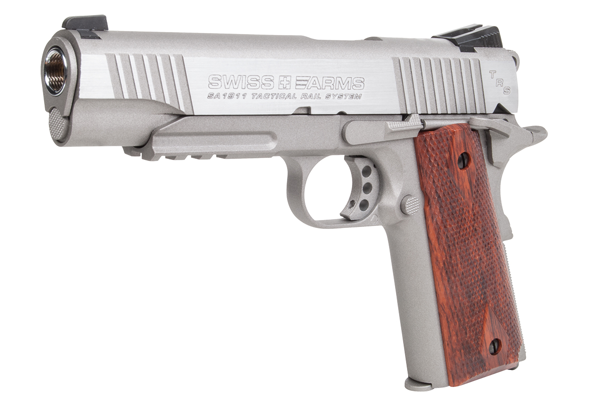 Swiss Arms P1911 Stainless 4,5mm BB - Druckluft Co2 BlowBack