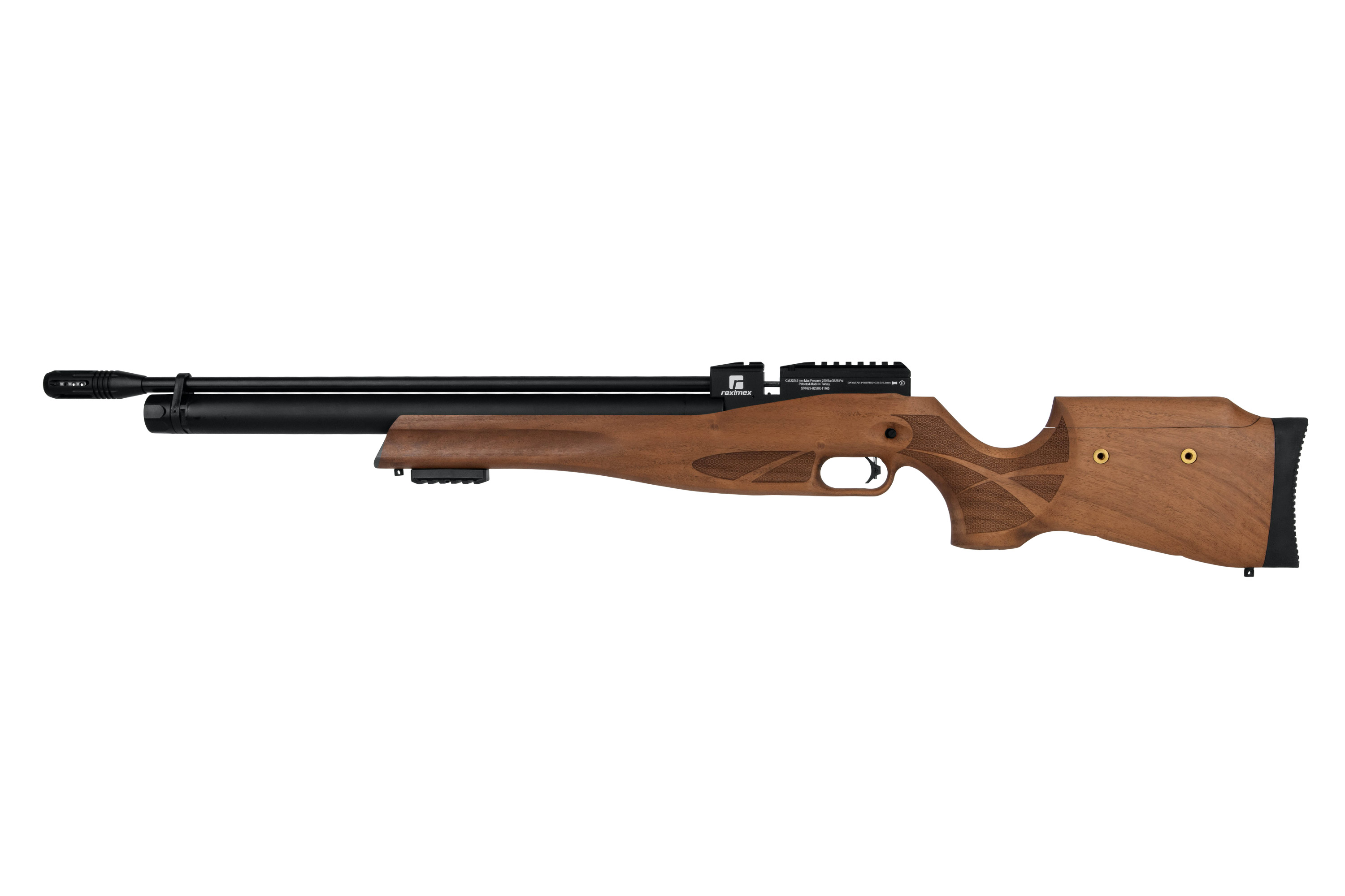 Hochwertiges Luftgewehr mit Holzschaft und schwarzem Lauf, ideal für Liebhaber des Präzisionsschießens.