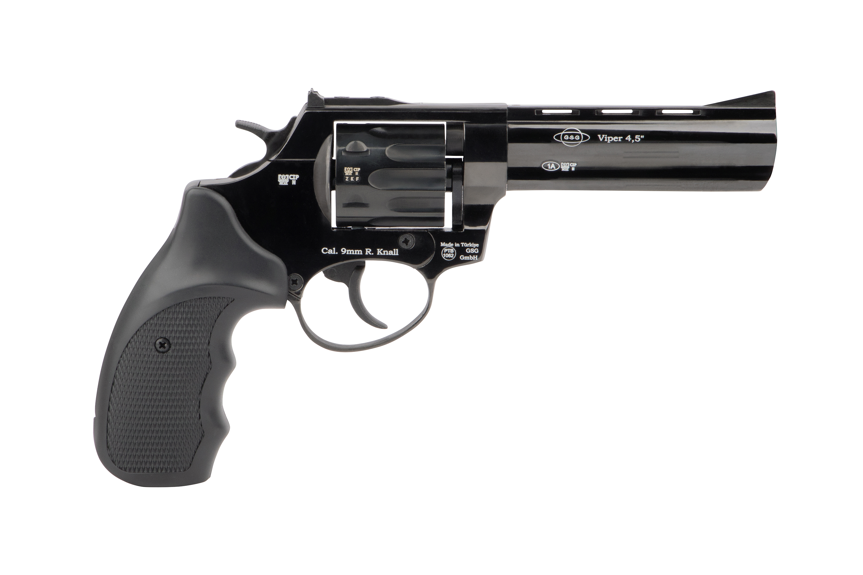 Umarex Viper 4.5 Luftpistole in Schwarz mit strukturiertem Griff, konzipiert für Präzisionsschüsse.
