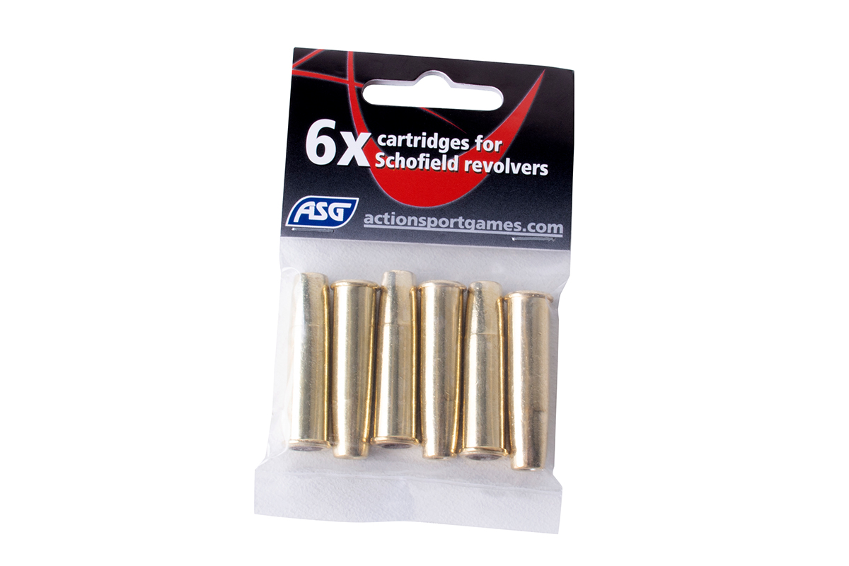 Schofield Revolver & Barra 1866 Hülsen 6 Stück 4,5mm - Druckluft Co2