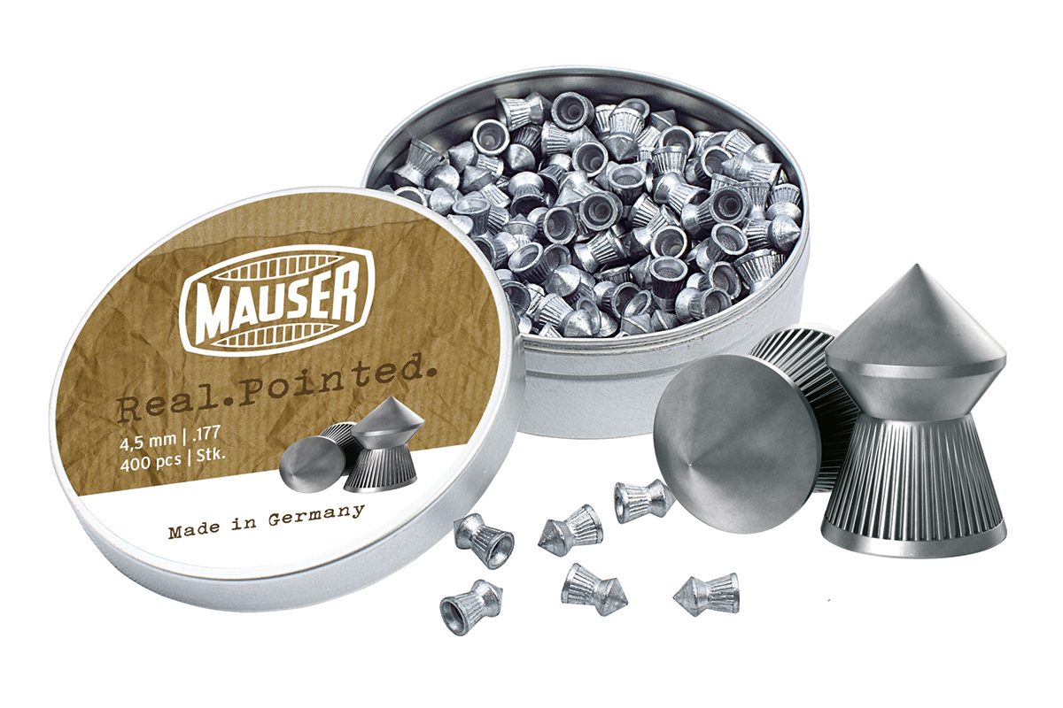 Mauser Spitzkopf Diabolos geriffelt 4,5mm 400 Stück Mauser Spitzkopf Diabolos geriffelt 4,5mm 400 Stück