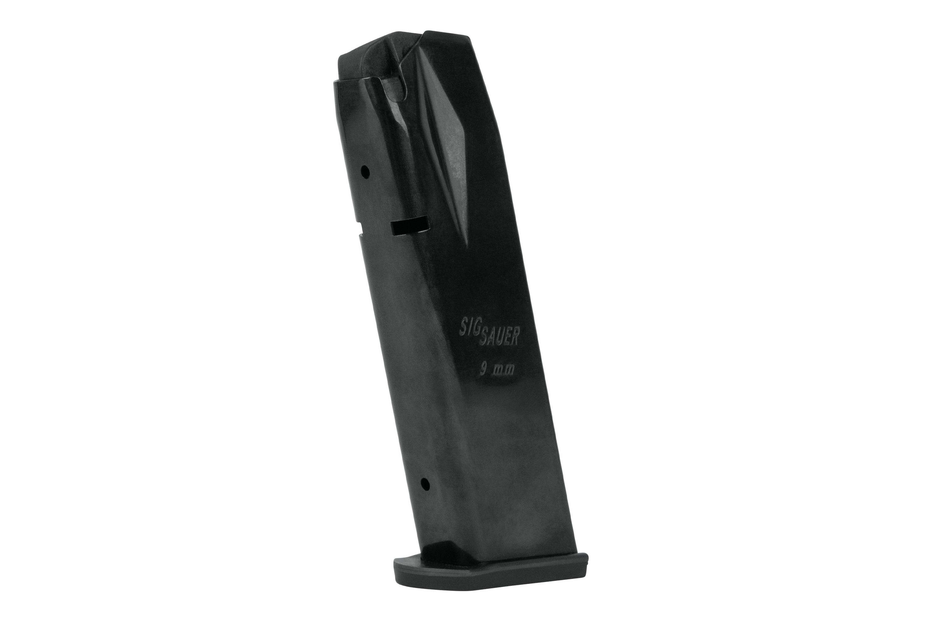 SIG Sauer 9-mm-Magazin in Schwarz, entwickelt für zuverlässige Leistung und Haltbarkeit.