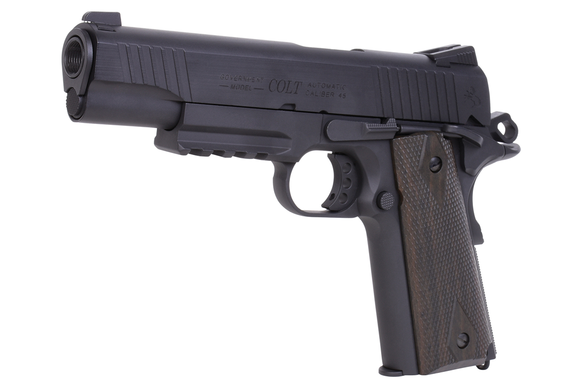 Colt 1911 Railgun Schwarz 6mm - Airsoft Co2 BlowBack