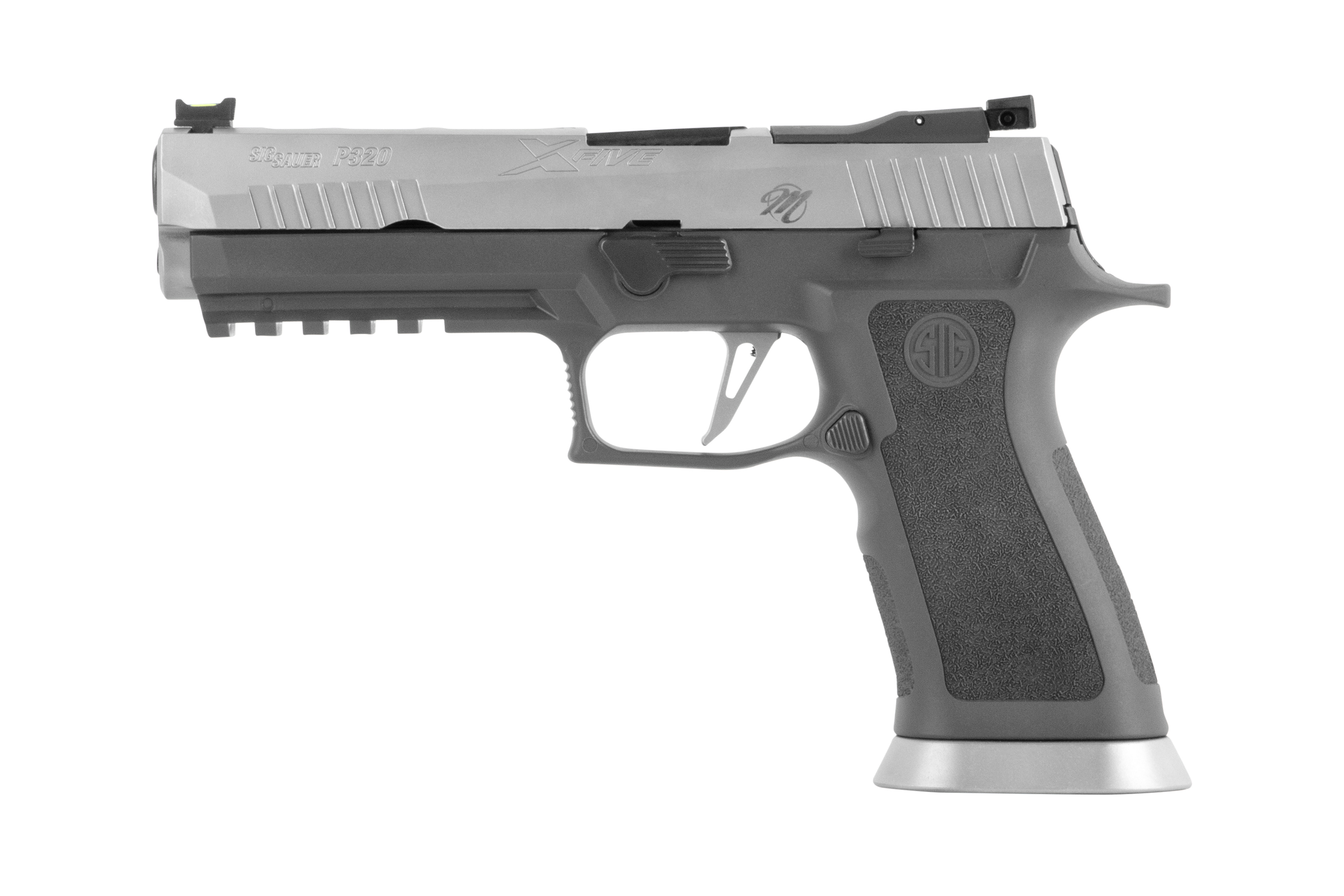 Sig Sauer P320 Luftpistole mit grauem Finish und strukturiertem Griff für verbesserte Handhabung.