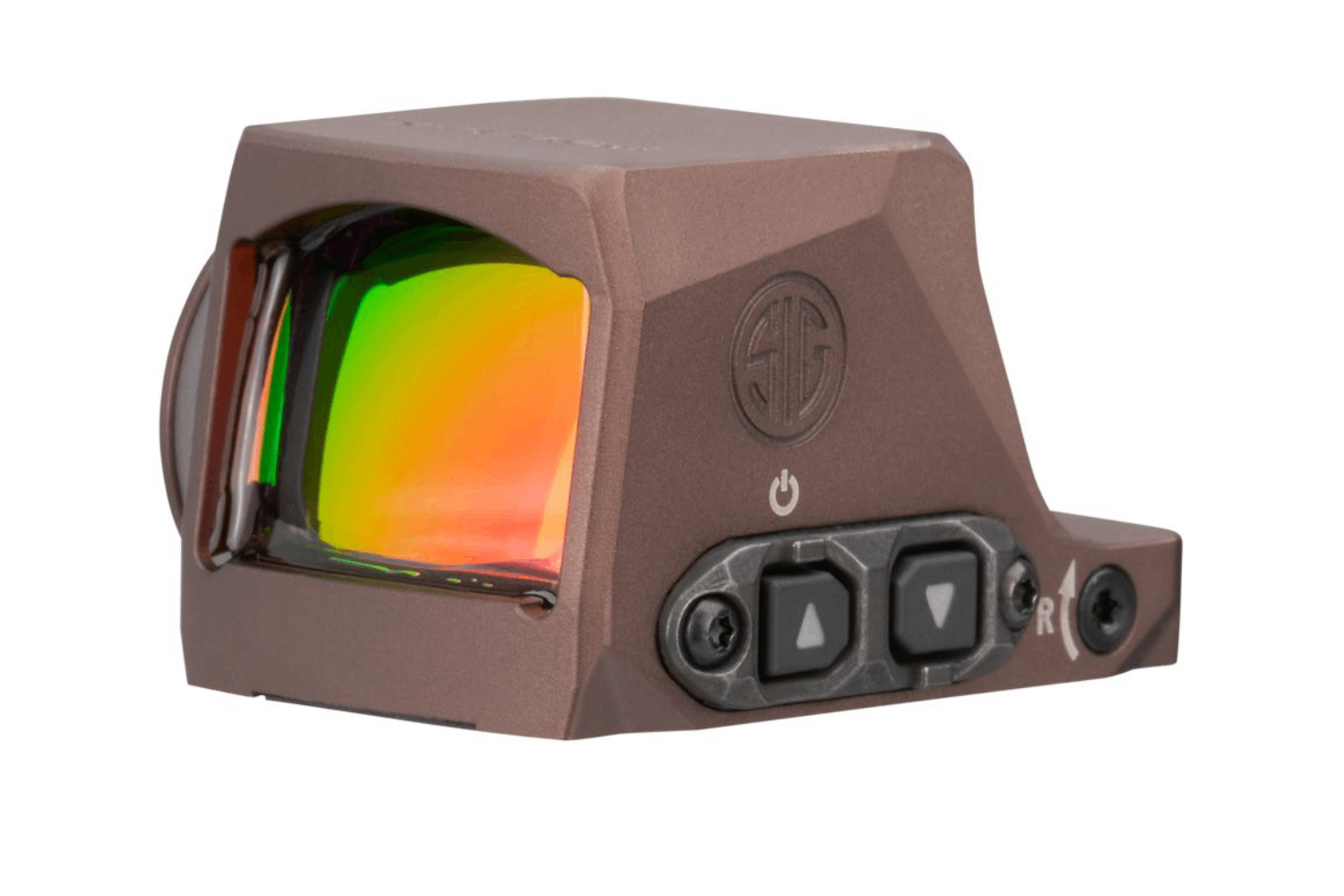 Sig Sauer Romeo Zero Elite Rotpunktvisier in Bronze mit verstellbaren Bedienelementen und mehrfach beschichteter Linse.