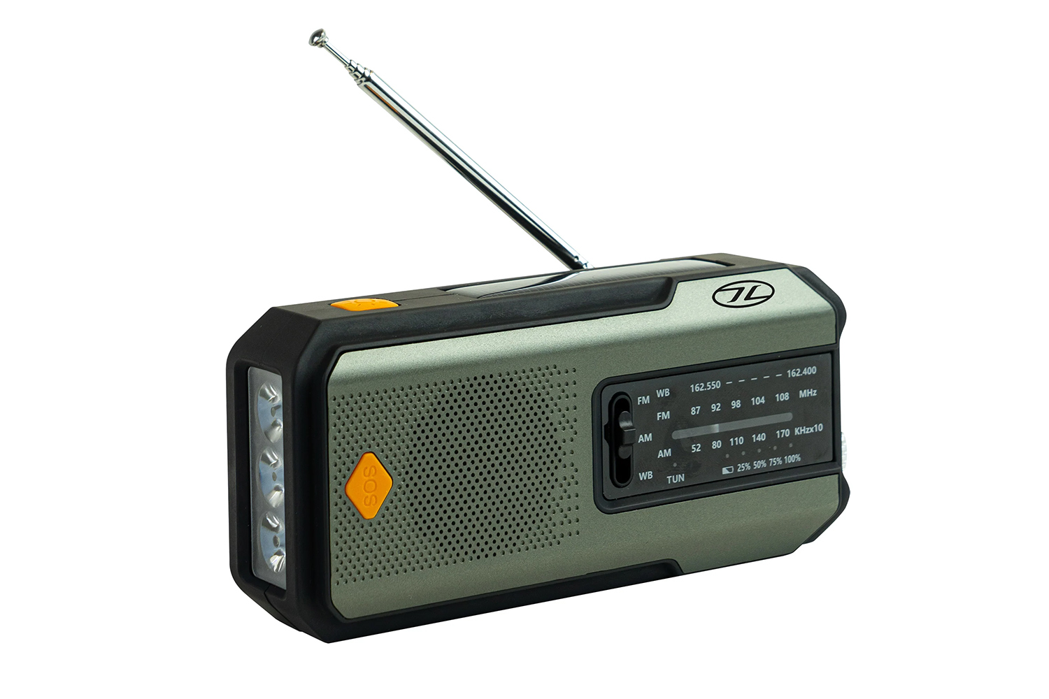 Highlander Forces Survival Solar-Radio mit Handkurbel, Powerbank & Taschenlampe