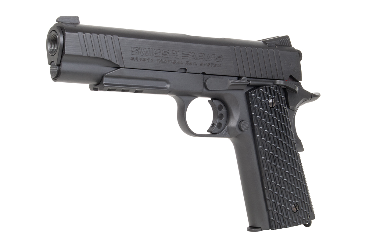 Swiss Arms 1911 TRS Schwarz 4,5mm BB - Druckluft Co2 BlowBack