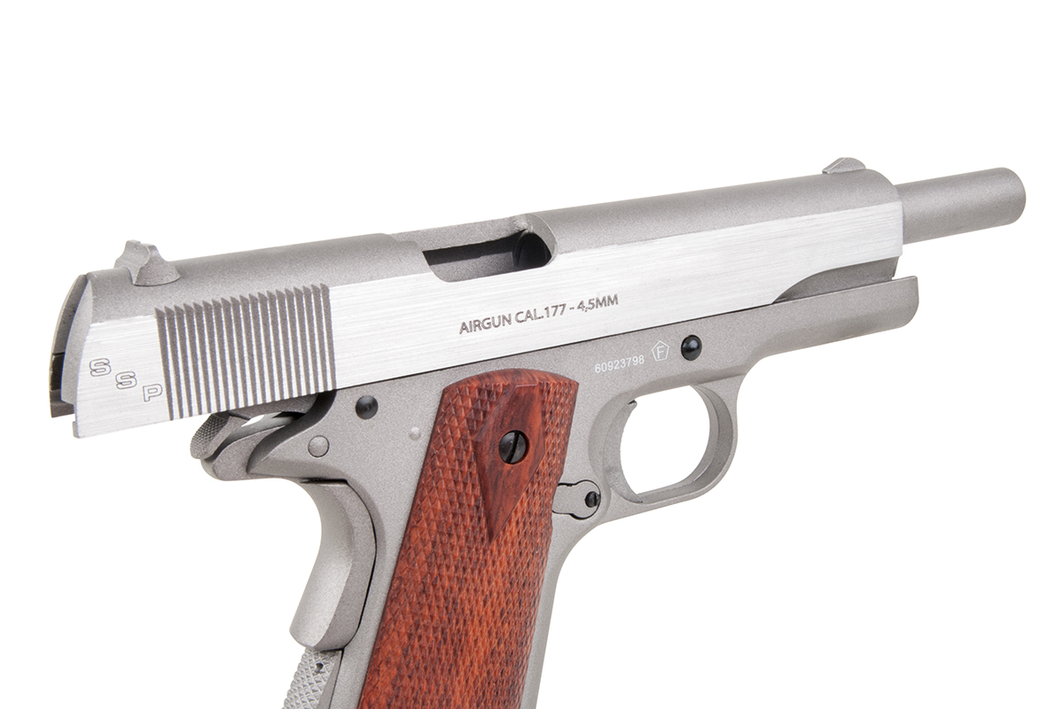 Swiss Arms SA1911 Stainless 4,5mm BB - Druckluft Co2 BlowBack