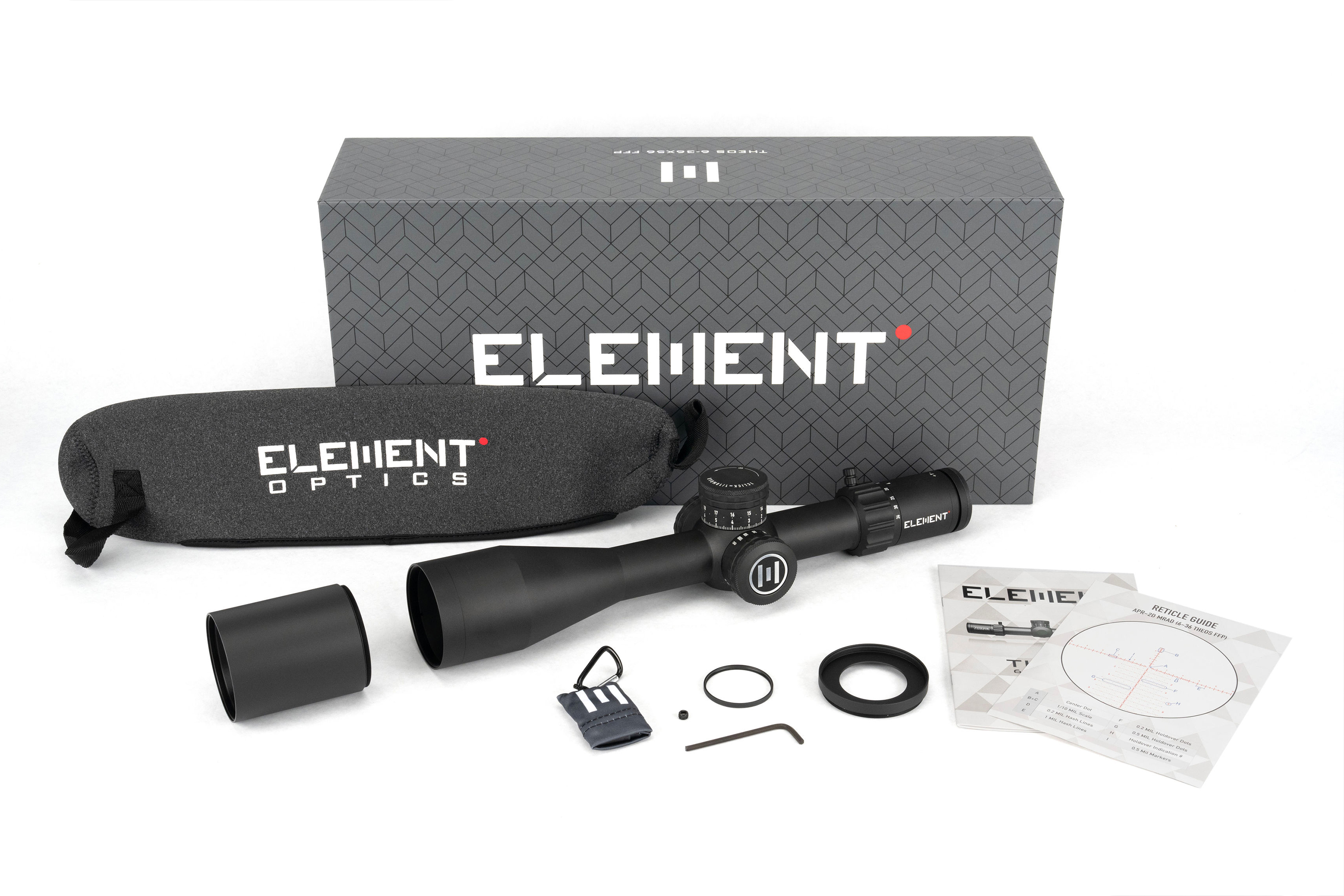 Element Optics Theos Zielfernrohr | 6-36×56 | APR-2D MRAD FFP Schwarz