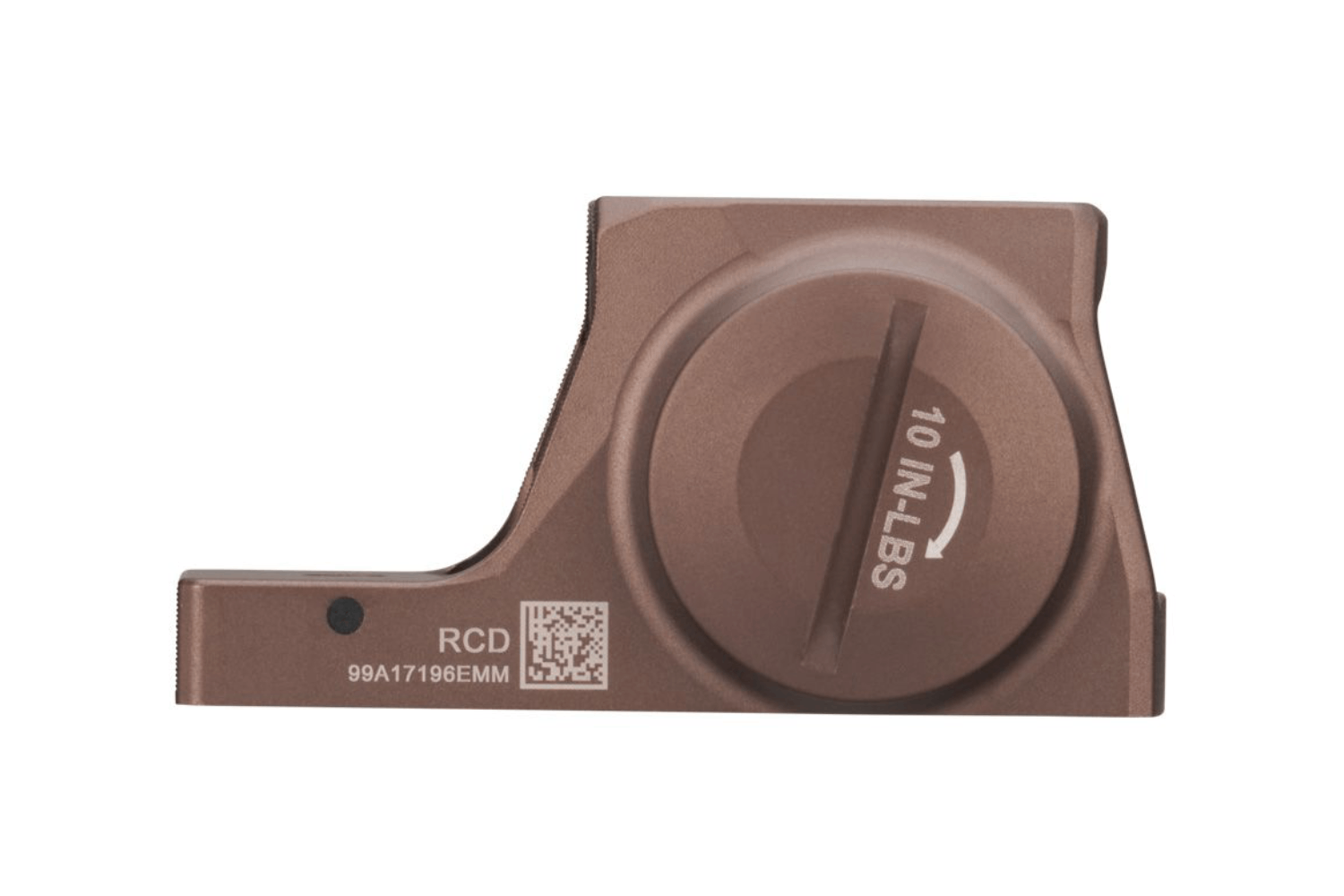 RCD-Drehmomentschlüssel in Bronzeausführung mit 10-in-lbs-Markierung, ideal für präzise Schusswaffeneinstellungen.