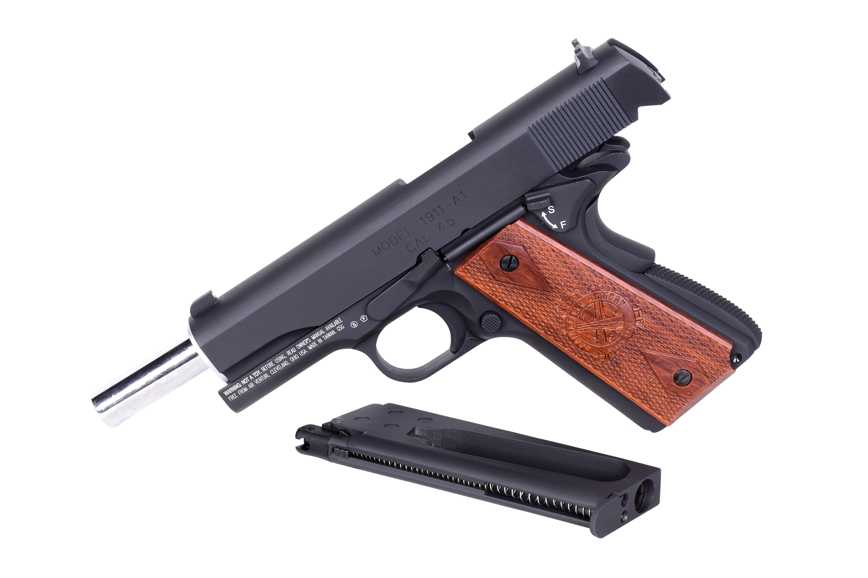 Springfield 1911 Mil-Spec Schwarz 4,5mm BB - Druckluft Co2 BlowBack