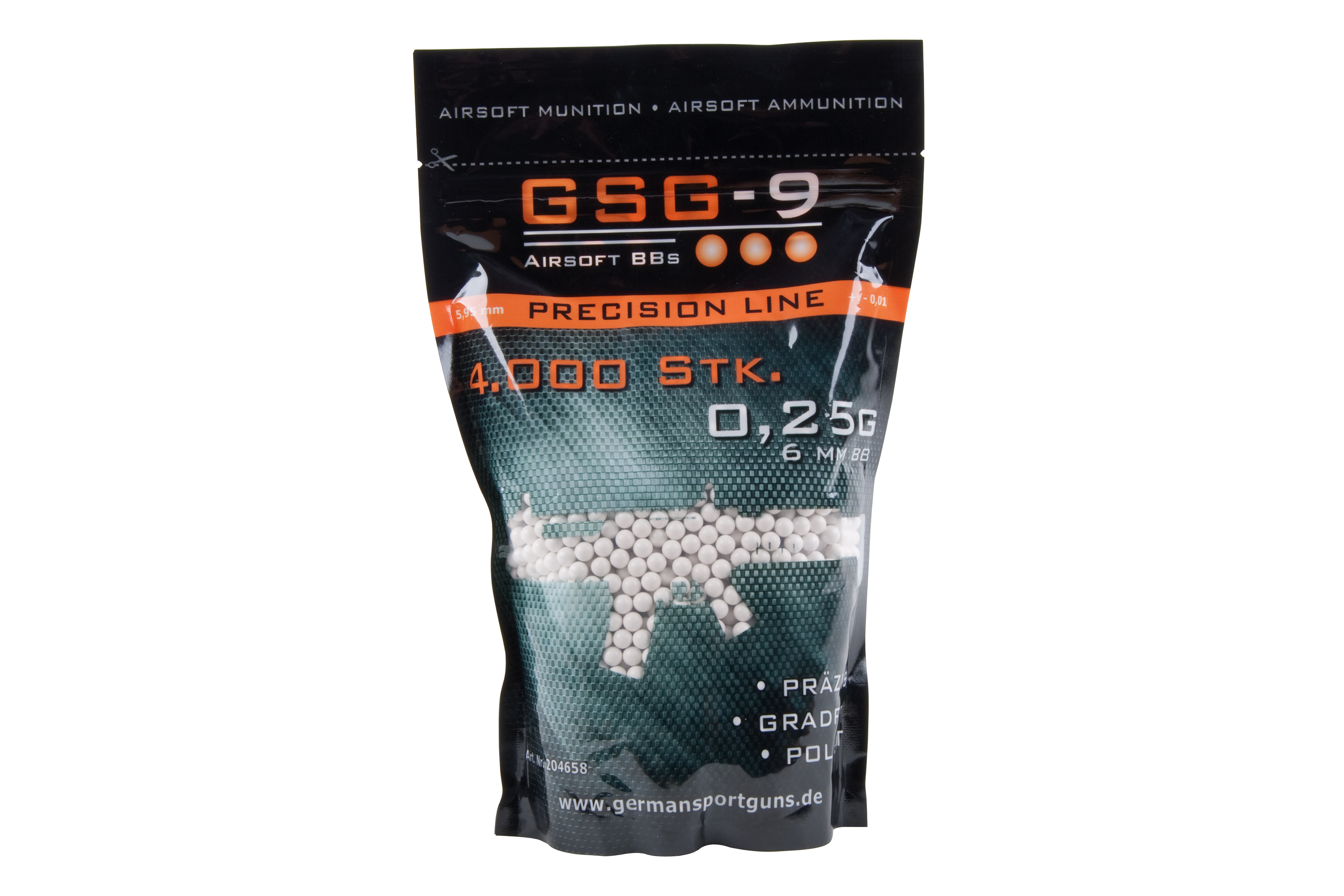 GSG-9 Precision Line 6mm BBs Weiß 0,25 g 4.000 Stück