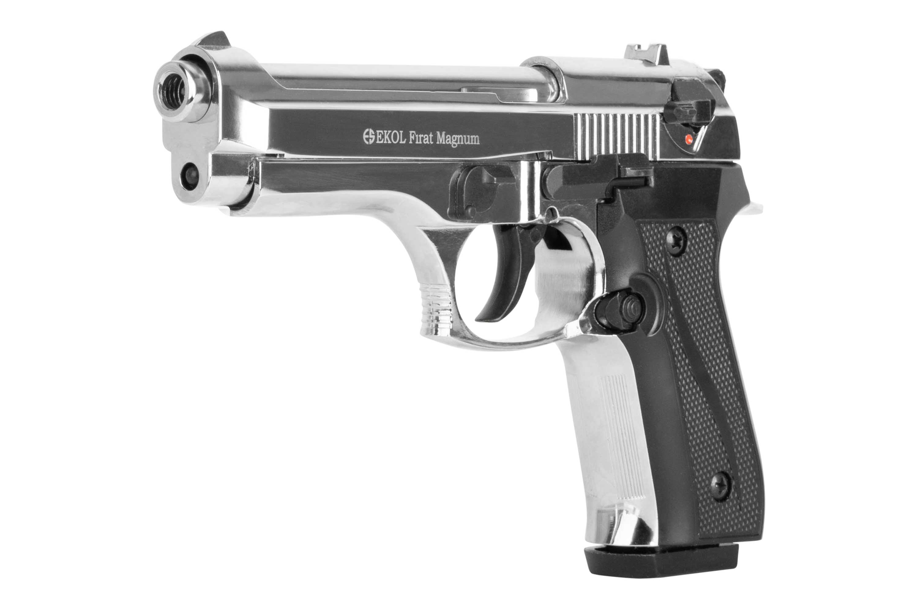 Ekol Firat Magnum Luftpistole mit Chromoberfläche und schwarzem Griff, ideal für Schießbegeisterte.