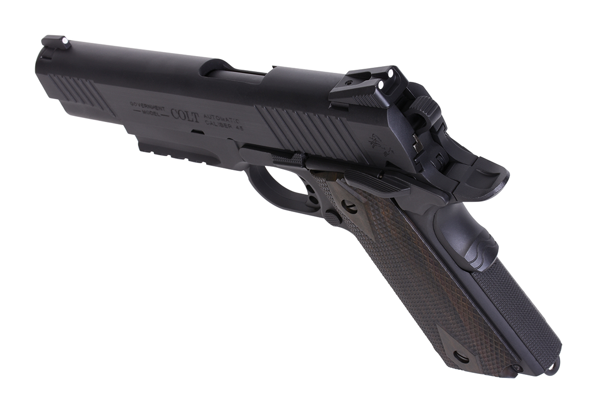 Colt 1911 Railgun Schwarz 6mm - Airsoft Co2 BlowBack